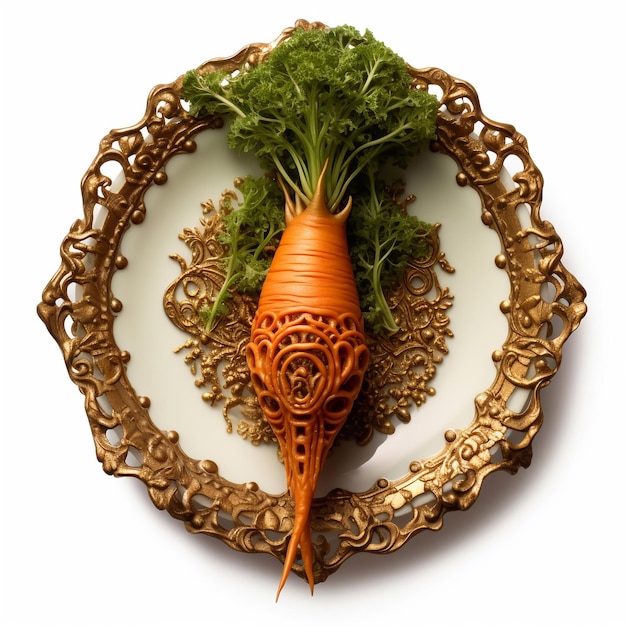 Juicy delicious carrot lies on beautiful plate Ai generated