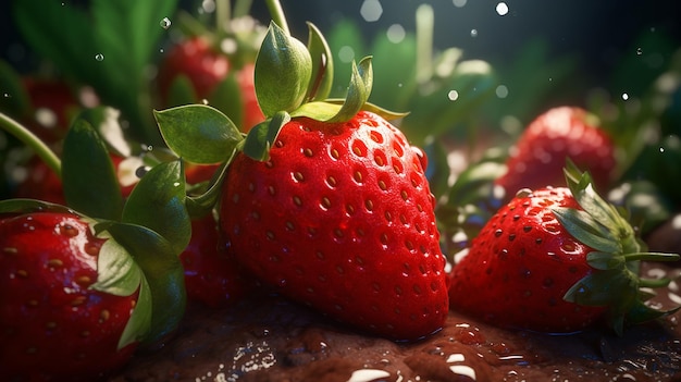 Juicy and DeliciousLooking Cinematic Photo of Strawberries