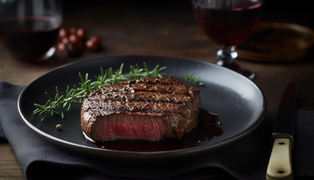 Juicy fillet steak grilled to perfection ready to eat generated by AI