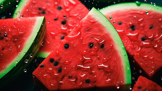 Juicy fresh piece of watermelon summer fruit