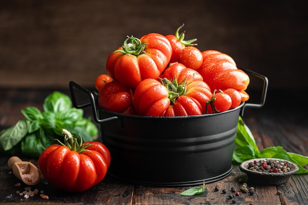 Juicy fresh tomatoes with drops