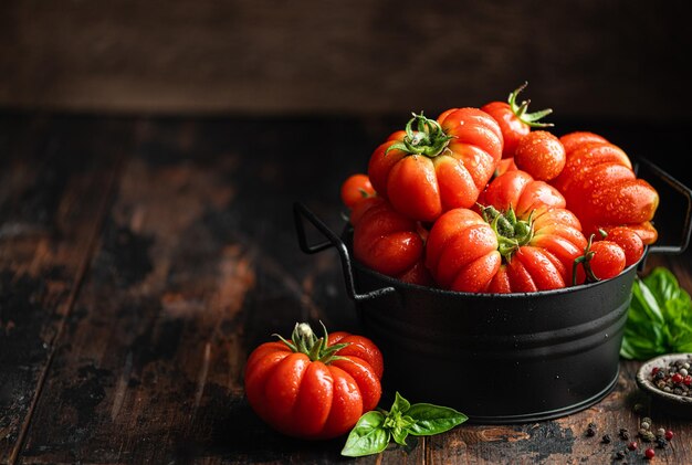 Juicy fresh tomatoes with drops