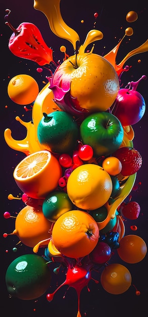 juicy fruits abstract smartphone wallpaper