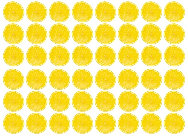 Juicy lemon slices Lemon slices isolated on white background Background image