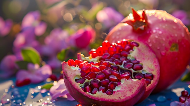 Juicy Pomegranate with Vibrant Seeds