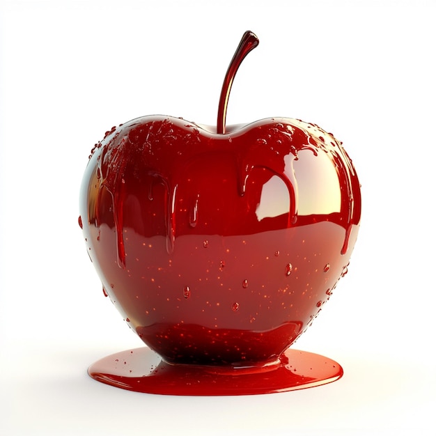 Photo juicy red apple with water droplets