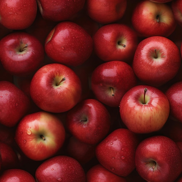 Juicy red apples seamless background for shops advertising and recipes