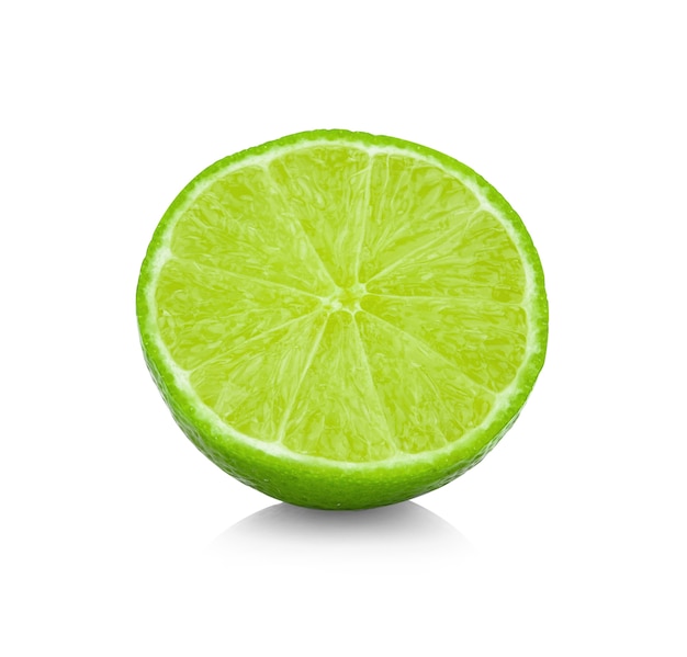 Juicy Slice of Lime Isolated on White