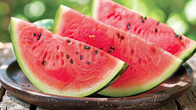 Juicy slices of watermelon Red watermelon fresh fruit