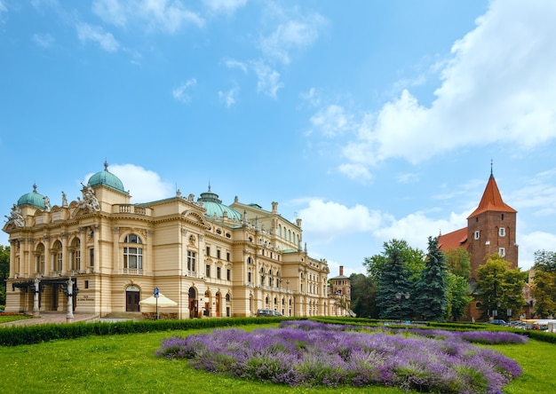 Juliusz Slowacki Theater in Krakow, Poland. Summer view. Build  in 1893.  Designed by Jan Zawiejski.