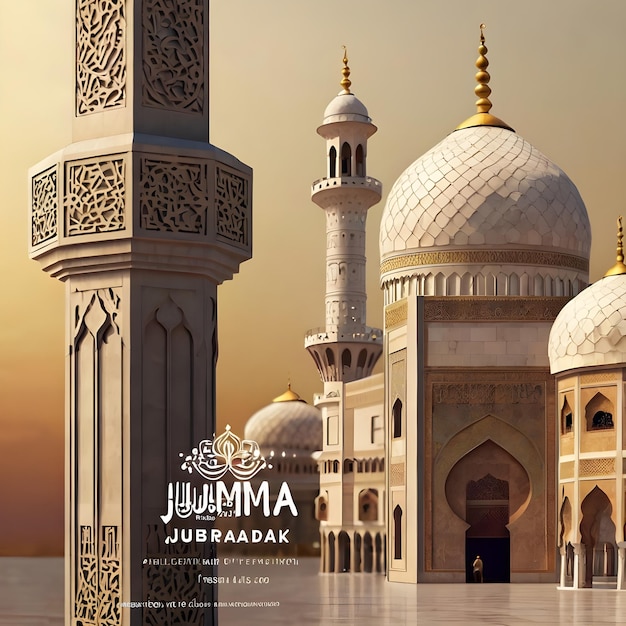 Jumma Mubarak Islamic festival social media post template