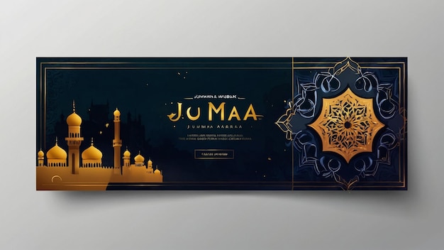 Jumma Mubarak isolated background Friday Celebration Islamic with Motive vector