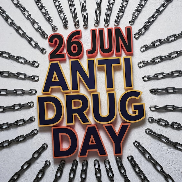 Jun 26 Anti Drug Day text image ai generated