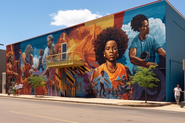 Juneteenth community mural project with locals Generative ai