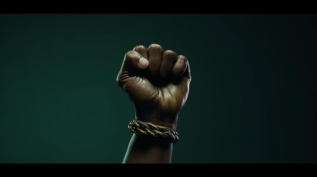 Juneteenth_Emancipation_Day_Fist_raise_up_break Generative AI