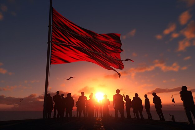 Juneteenth flag raising ceremony against a generative ai