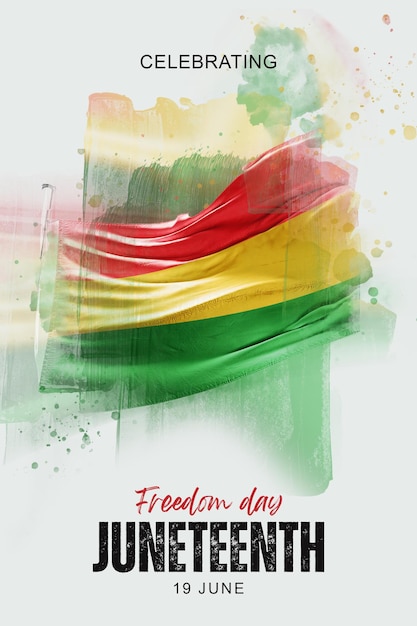 Juneteenth freedom day social media post banner poster flyer book cover template