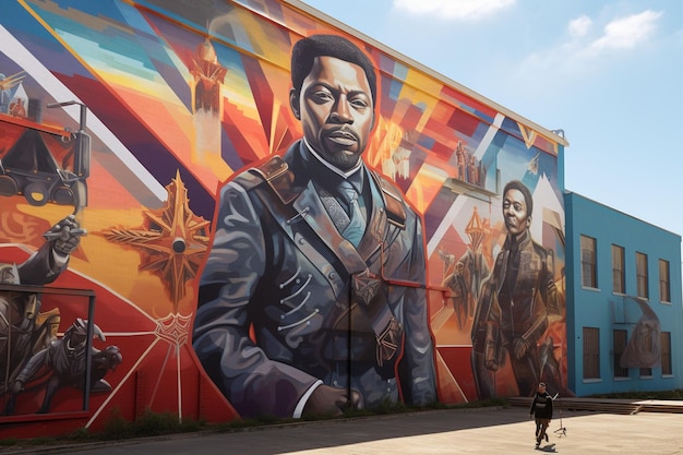 Juneteenth mural celebrating the achievements Generative ai