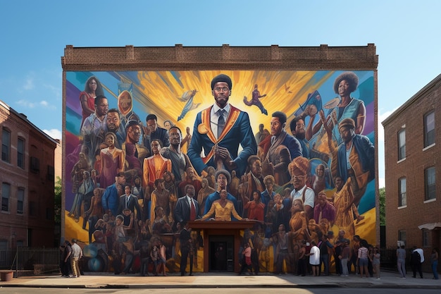 Juneteenth mural celebrating the achievements Generative ai