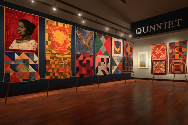 Juneteenth quilt display featuring intricate Generative ai