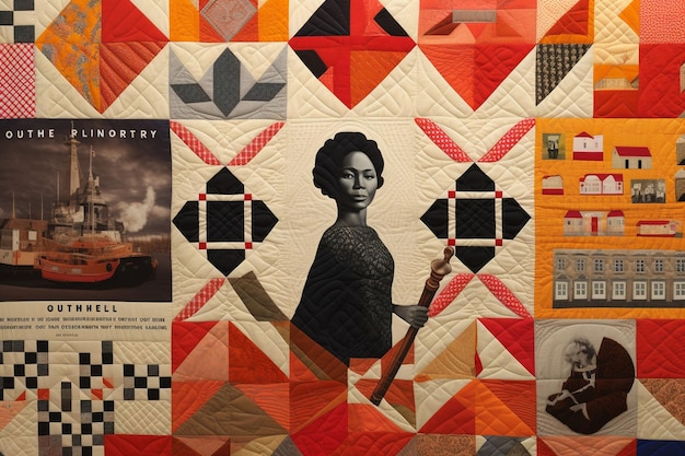 Juneteenth quilt showcasing historical Generative ai