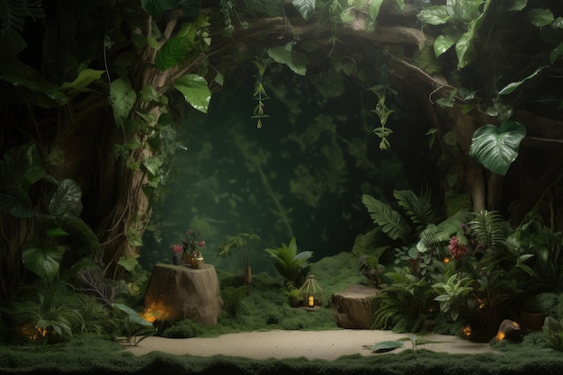 Jungle Backdrop for Model and Object Showcase