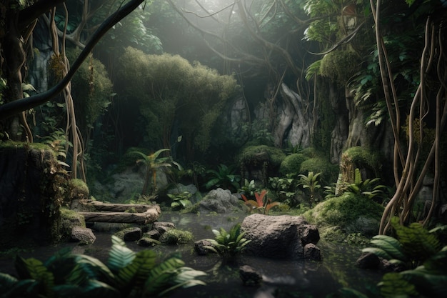 Jungle Backdrop for Model and Object Showcase