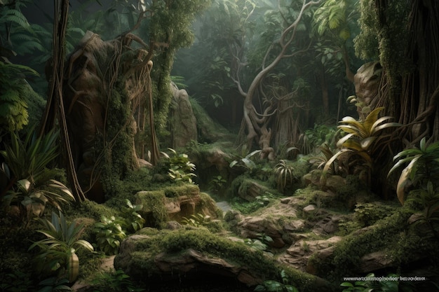 Jungle Backdrop for Model and Object Showcase