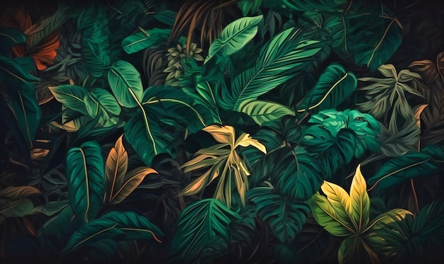 Jungle leaves wallpaper background