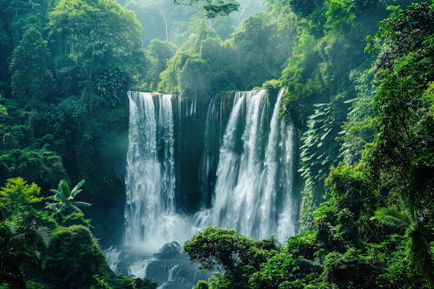 Jungle Majesty Tad Yuang Falls Laos Nature Scene