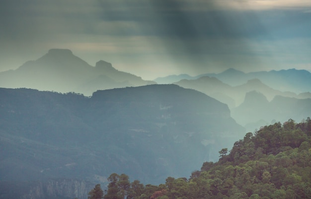 Jungle and mountains in the rainy season in Mexico