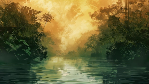 Jungle River at Sunset