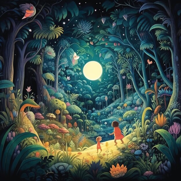 jungle scene illustration