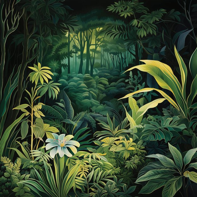 Jungle scenery illustrations Created ai generated