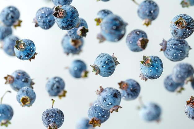 Photo juniper berries levitate on a white background