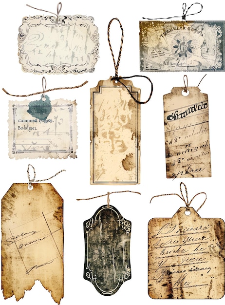 Photo junk journal label handwritten vintage style printable junk journal embellishment