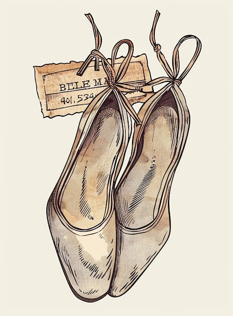 Junk journal label Pointe Shoes Vintage style printable junk journal embellishment