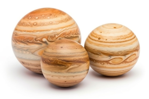 Jupiter Planet Isolated on White Background Generative AI