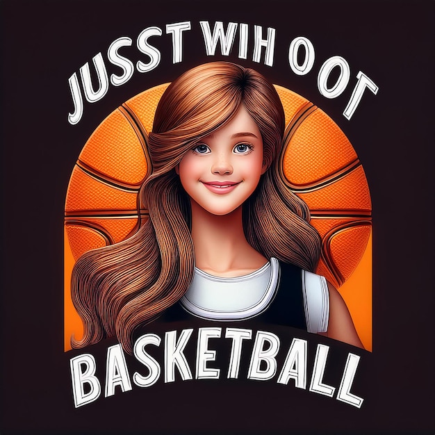 Photo just a girl who loves basketball basketball t shirt design template