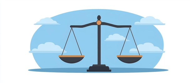 Photo justice scales representing the balance of power in the legal system flat design minimalist