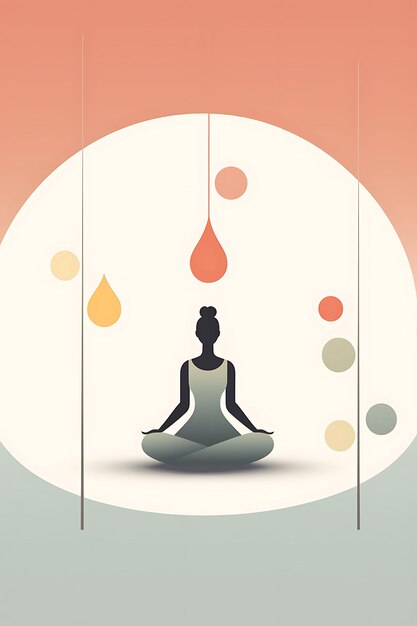 K1 Yoga Balance and Harmony Calming and Earthy Color Scheme Min Flat 2D Sport Art Poster