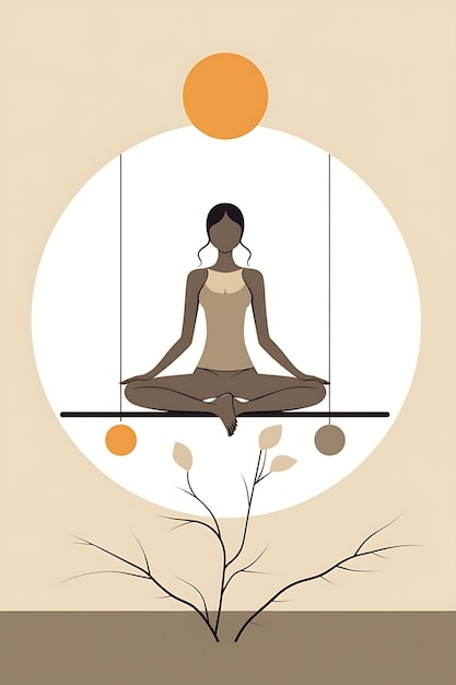 K1 Yoga Balance and Harmony Calming and Earthy Color Scheme Min Flat 2D Sport Art Poster