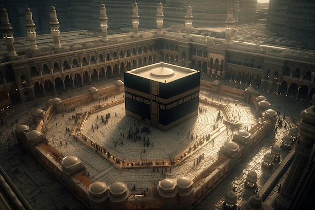 Kaaba at Makkah Hajj muslims saudi arabia generative ai