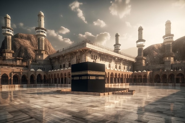 Kaaba at Makkah Hajj muslims saudi arabia generative ai