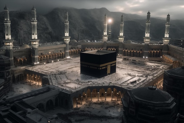 Kaaba at Makkah Hajj muslims saudi arabia generative ai