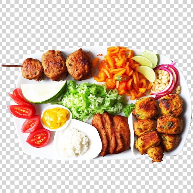 Photo kabab plate with transparrent background