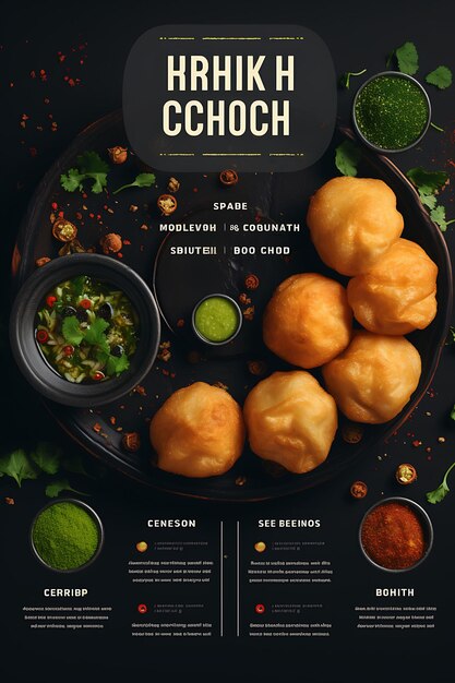 Photo kachori dish with chutney and spicy filling crispy and savor india culinary culture layout website