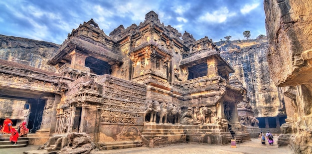 The Kailasa temple, cave 16 in Ellora complex. A UNESCO world heritage site in Maharashtra, India