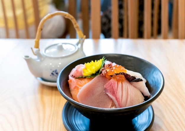 Kaisendon Japanese sliced sashimi rice bowl