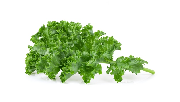 Kale leaf salad vegetable isolated on white background